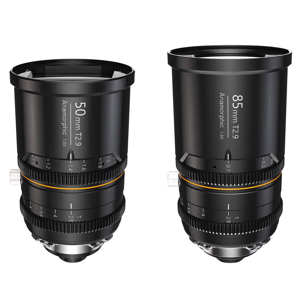 Great Joy 50mm + 85mm 1.8X Anamorphic Lens Bundle Kits – PL Mount (Amber Flare) - Discountined